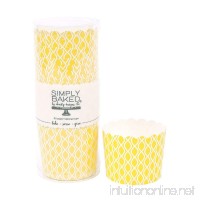 Simply Baked Large Paper Baking Cups Yellow Wave 20-Pack Disposable and Oven-safe - B00SBEKTBC